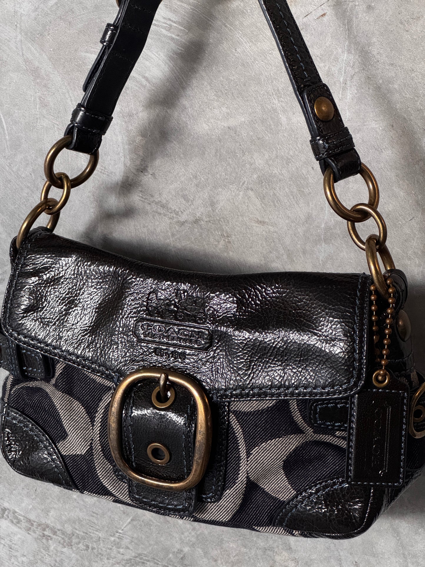 VINTAGE COACH DENIM SOHO HANDBAG