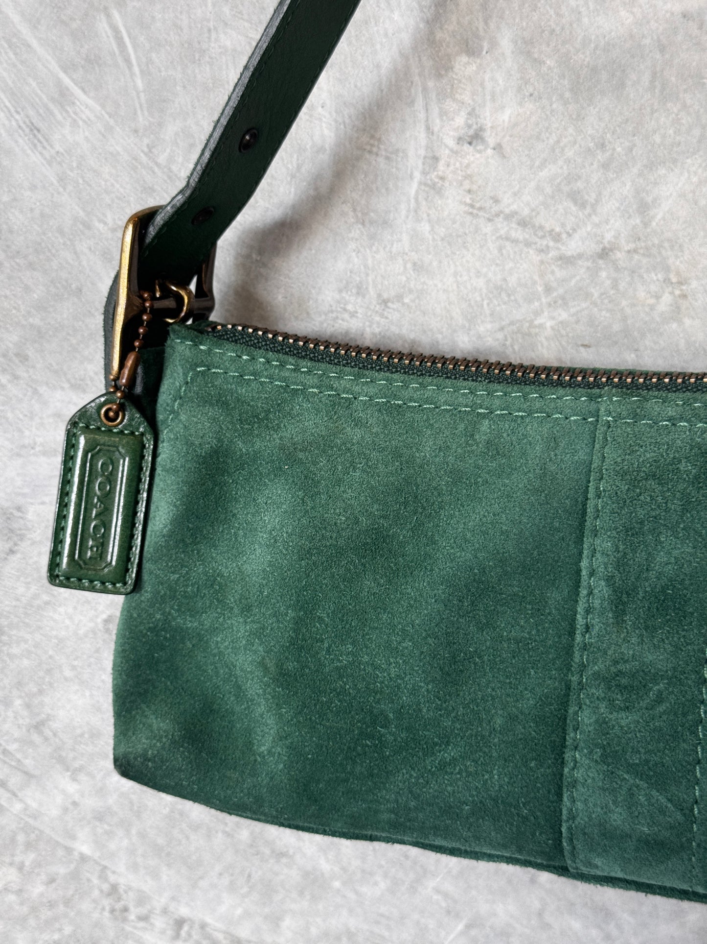 RARE COACH Y2K GREEN DEMI BAGUETTE BAG
