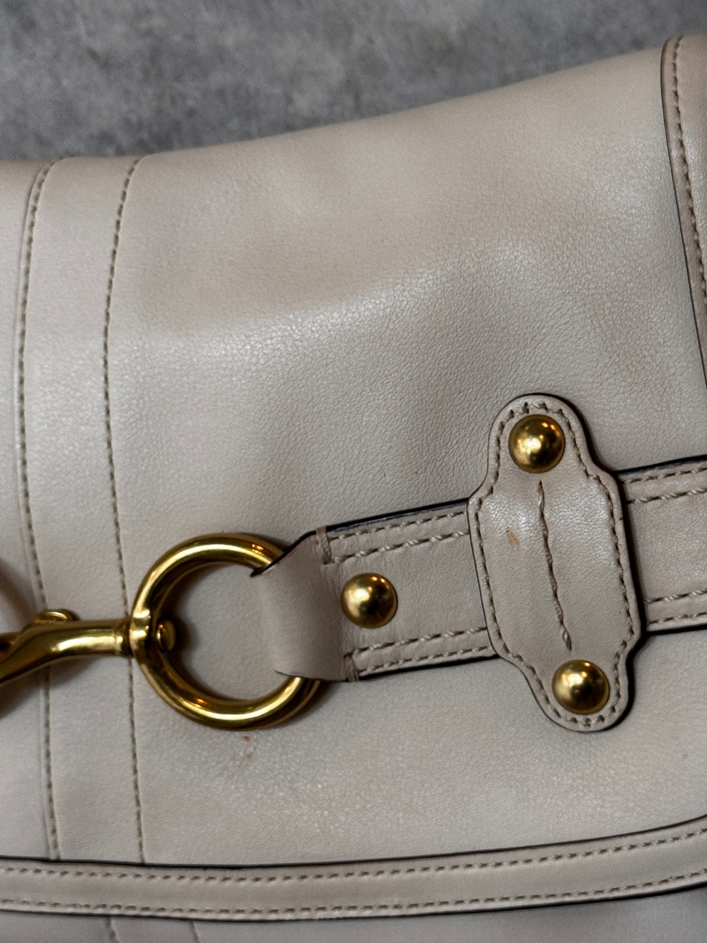 AUTHENTIC COACH HORSEBIT WHITE LEATHER BAG