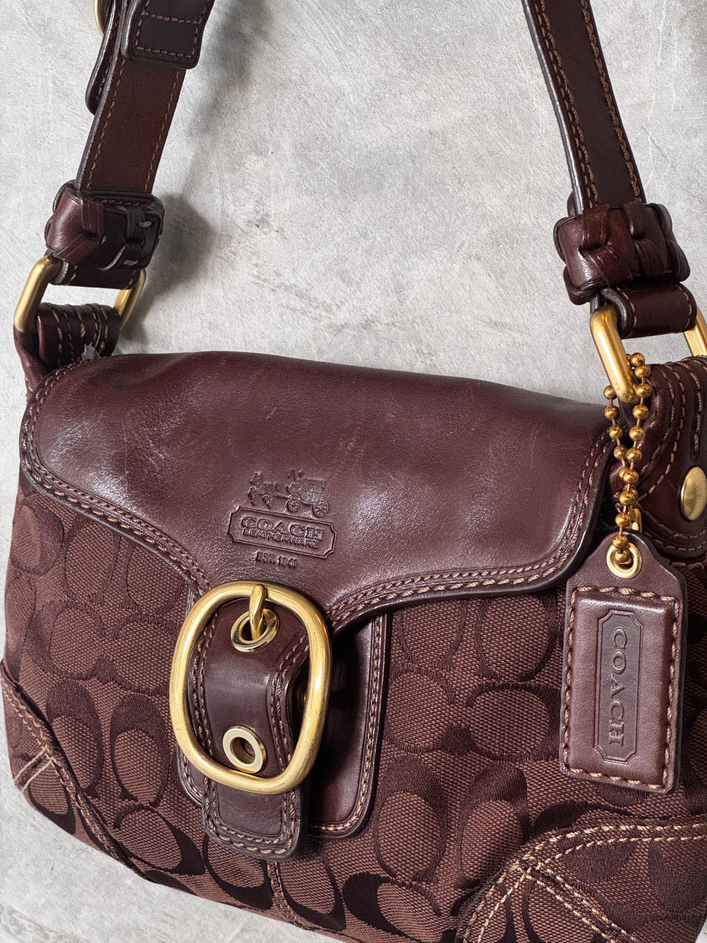 VINTAGE BROWN COACH SOHO HANDBAG