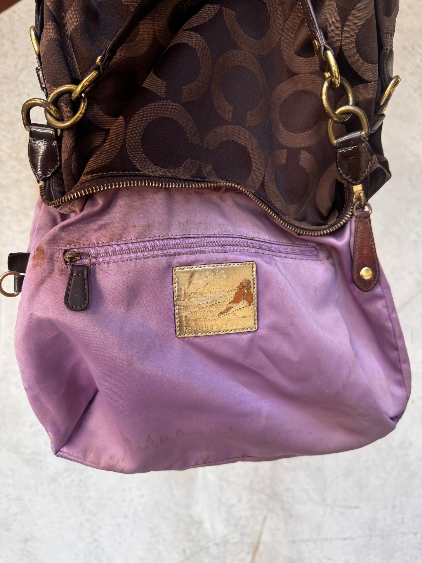 VINTAGE COACH MADISON BROWN HANDBAG
