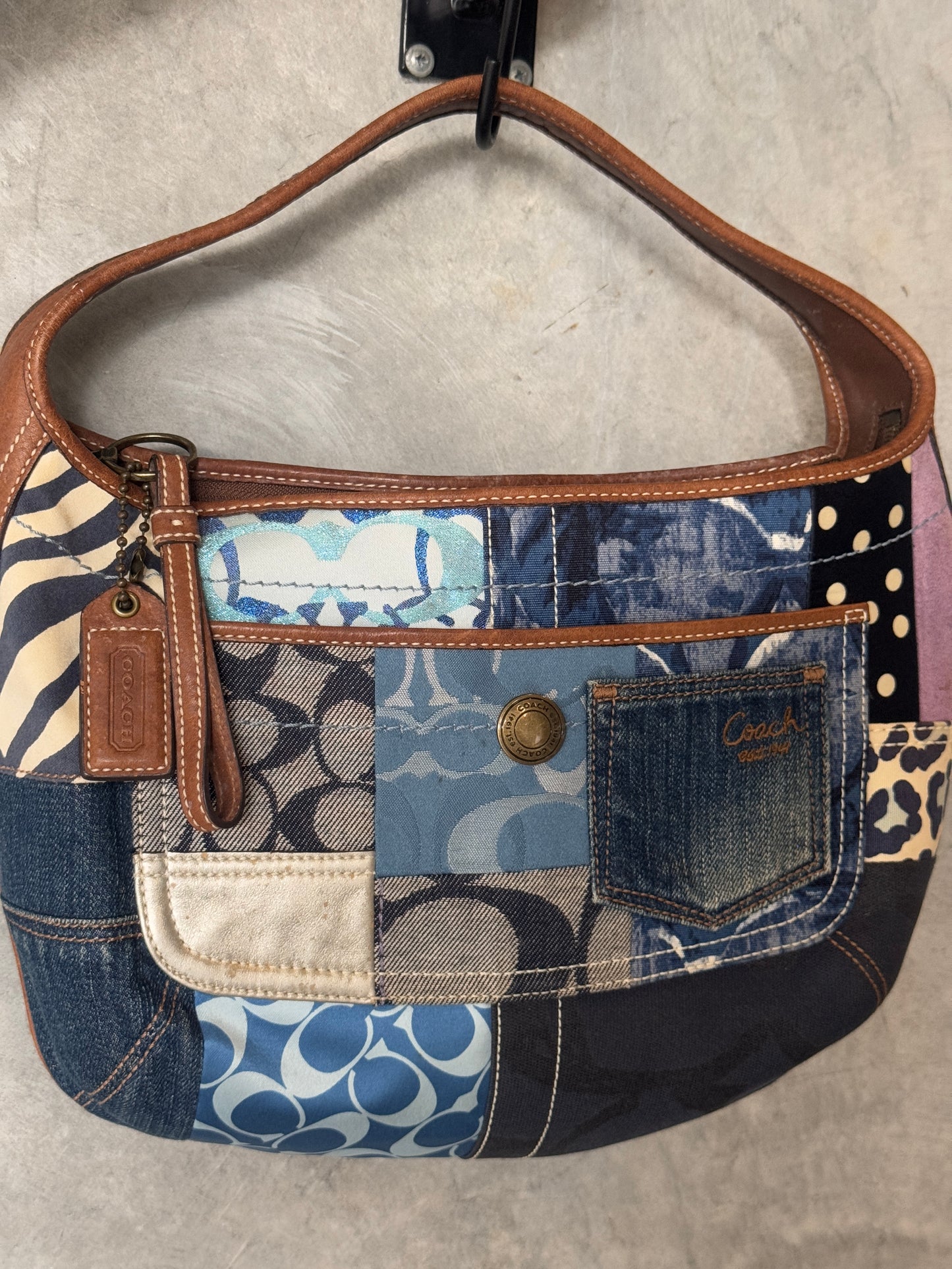 VINTAGE COACH MULTICOLOUR PATCHWORK HOBO HANDBAG