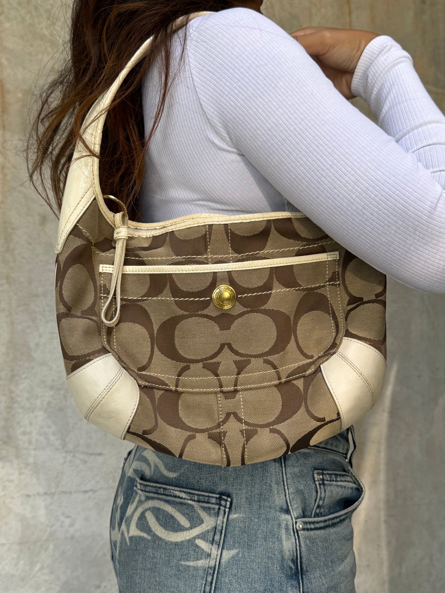 AUTHENTIC COACH MONOGRAM SHOULDER BAG