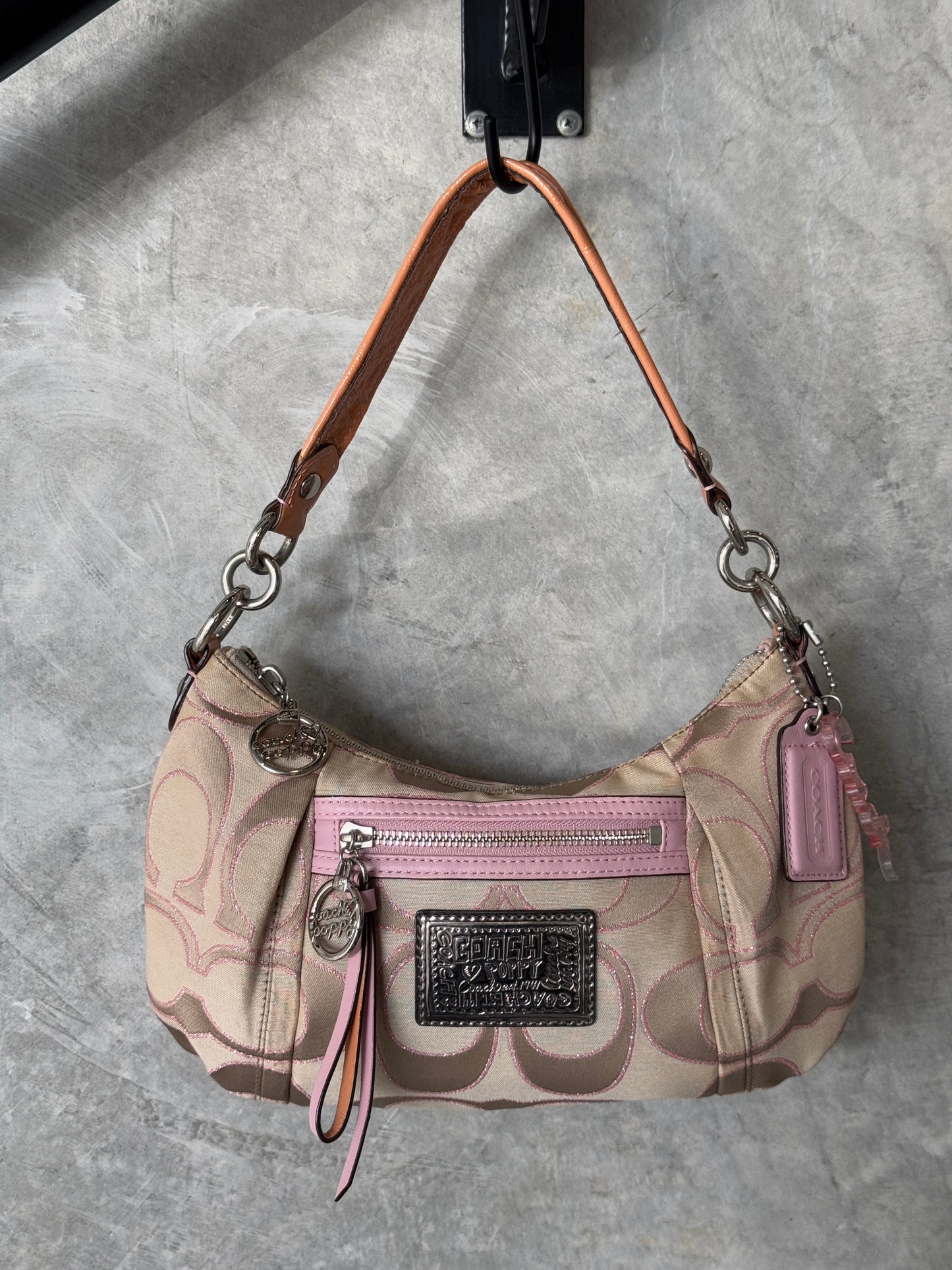 VINTAGE Y2K PINK COACH POPPY BEIGE HANDBAG