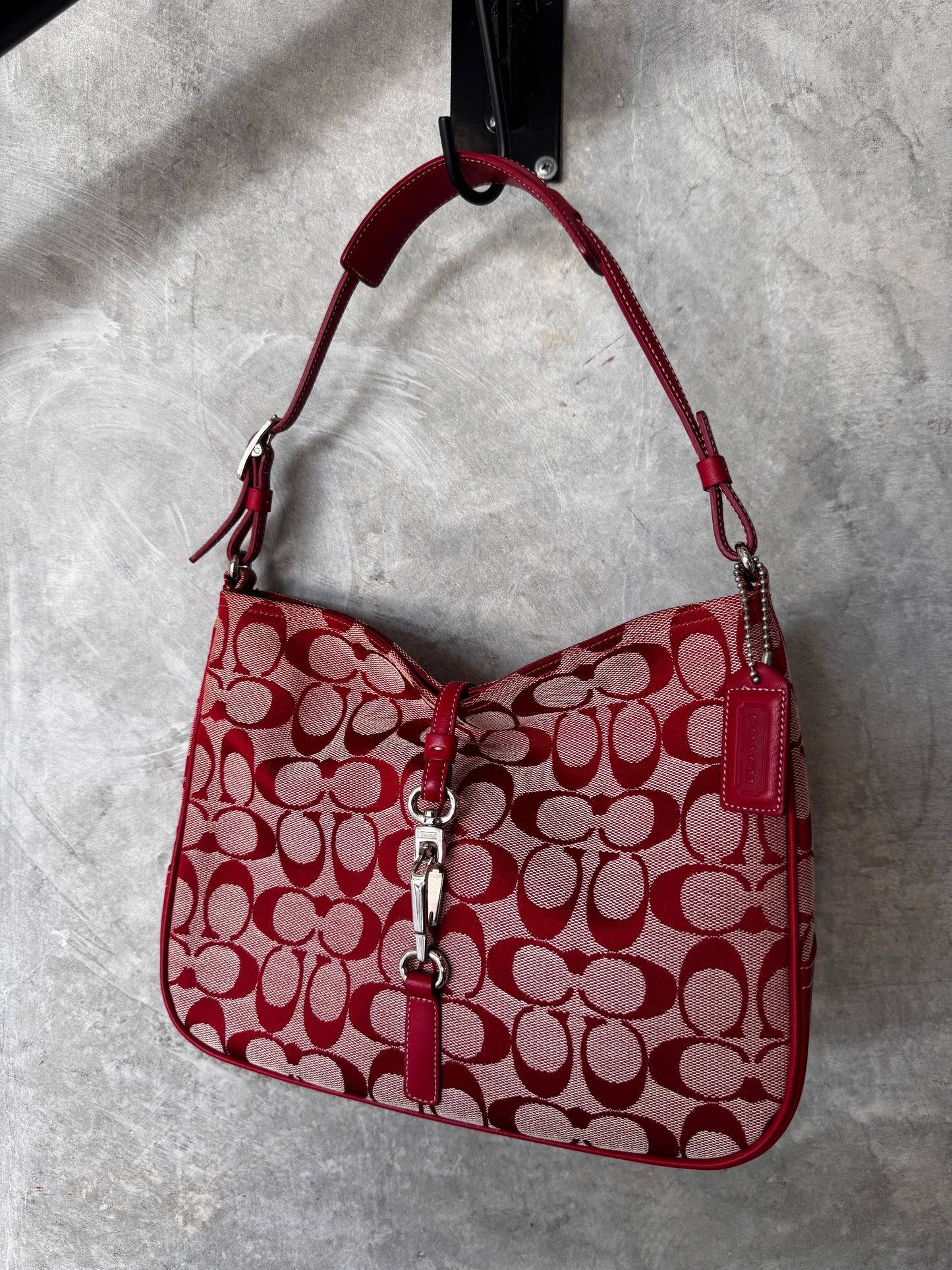 VINTAGE RED MONOGRAM HANDBAG