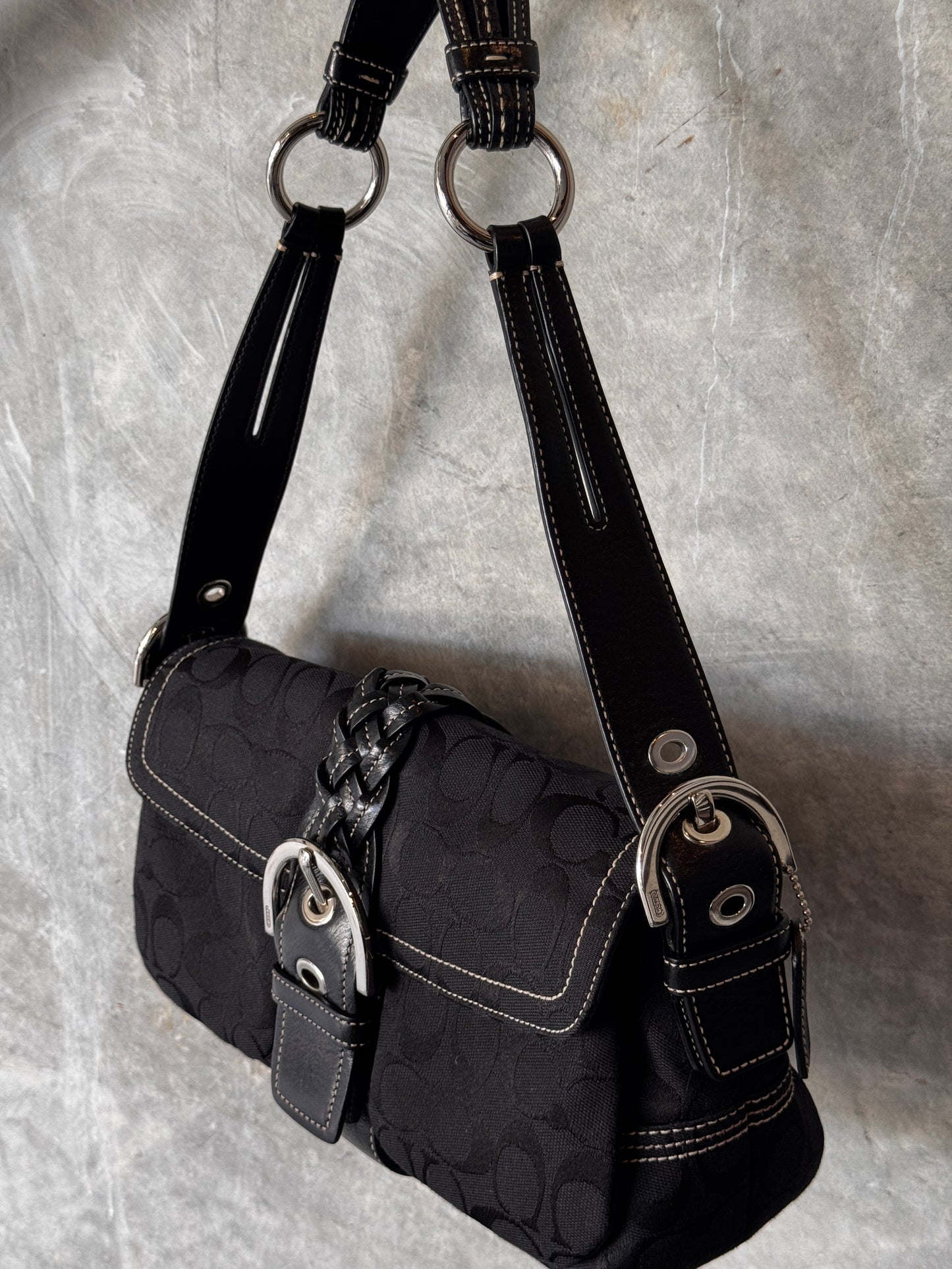 VINTAGE COACH BLACK SOHO HANDBAG