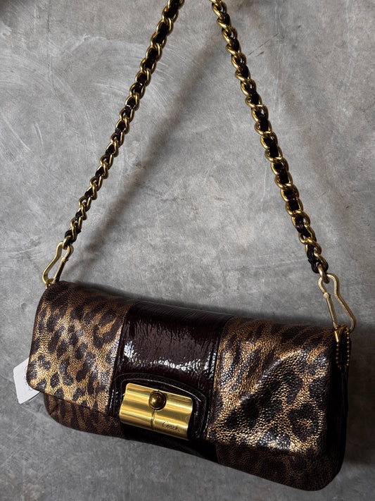 RARE VINTAGE LEOPARD COACH HANDBAG