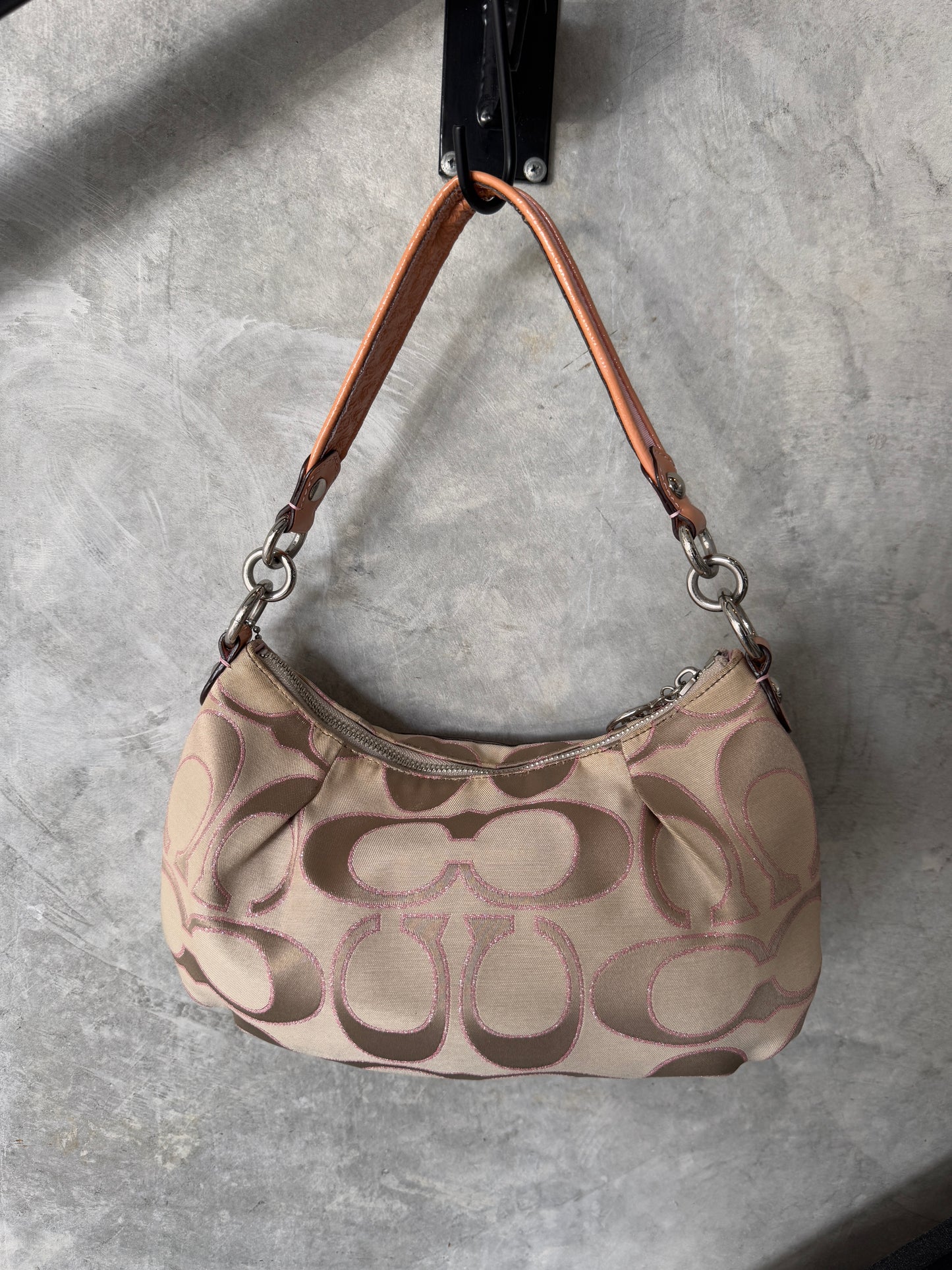VINTAGE Y2K PINK COACH POPPY BEIGE HANDBAG