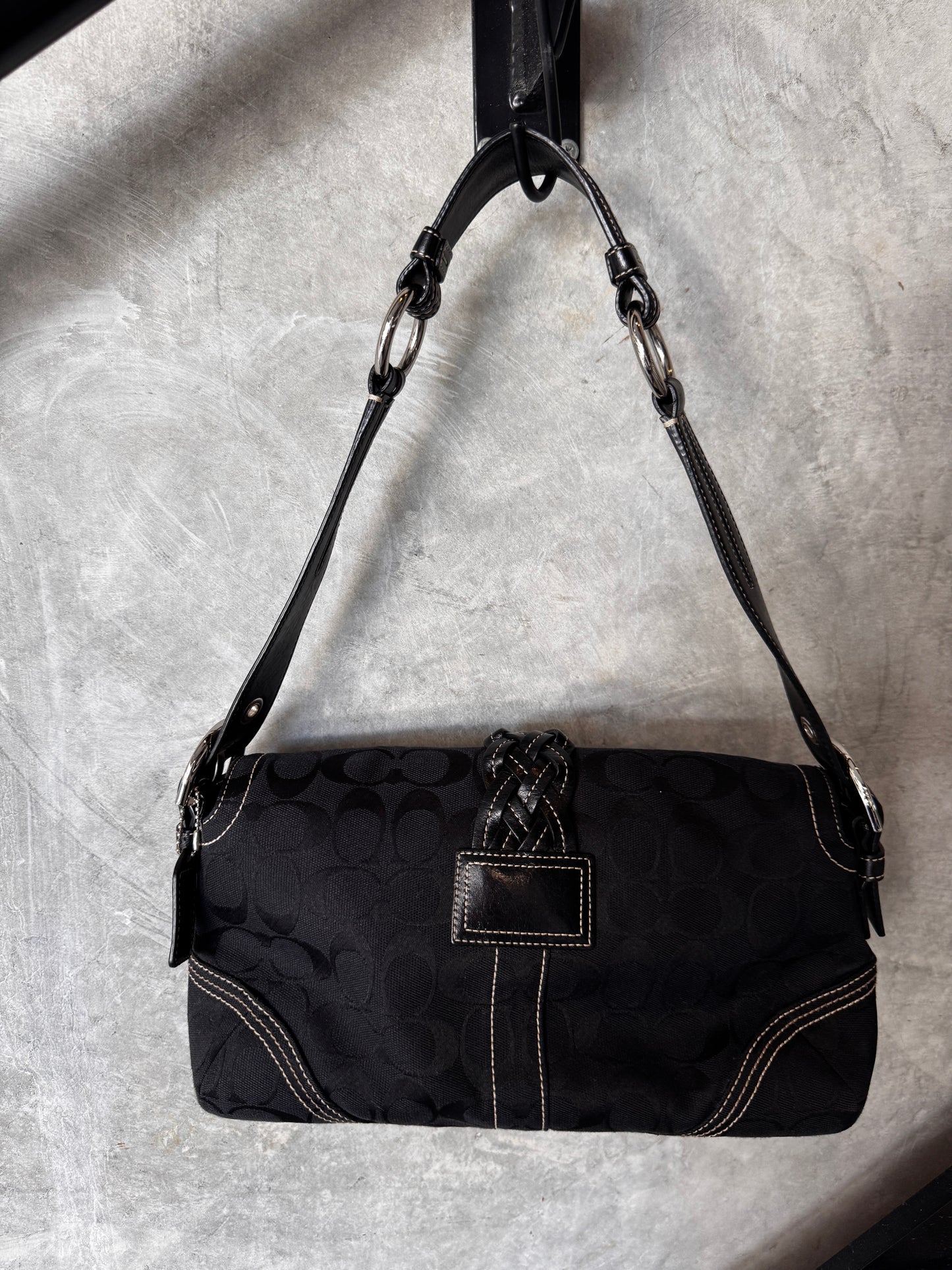 VINTAGE COACH BLACK SOHO HANDBAG