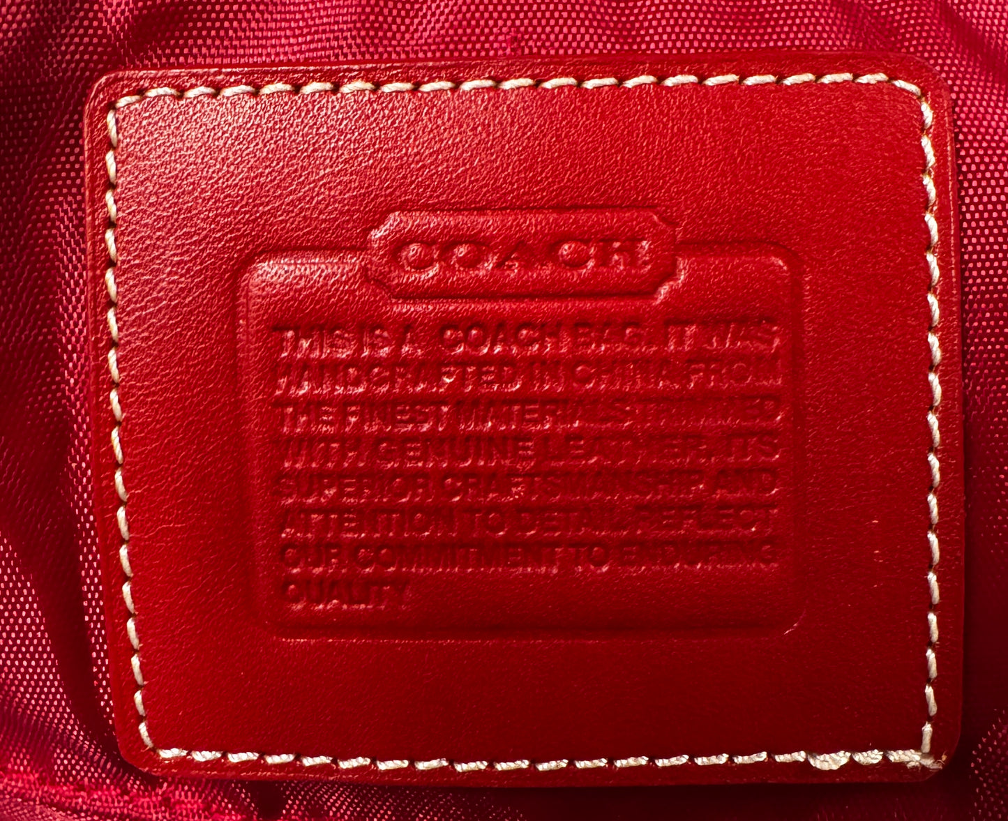 VINTAGE RED COACH HANDBAG