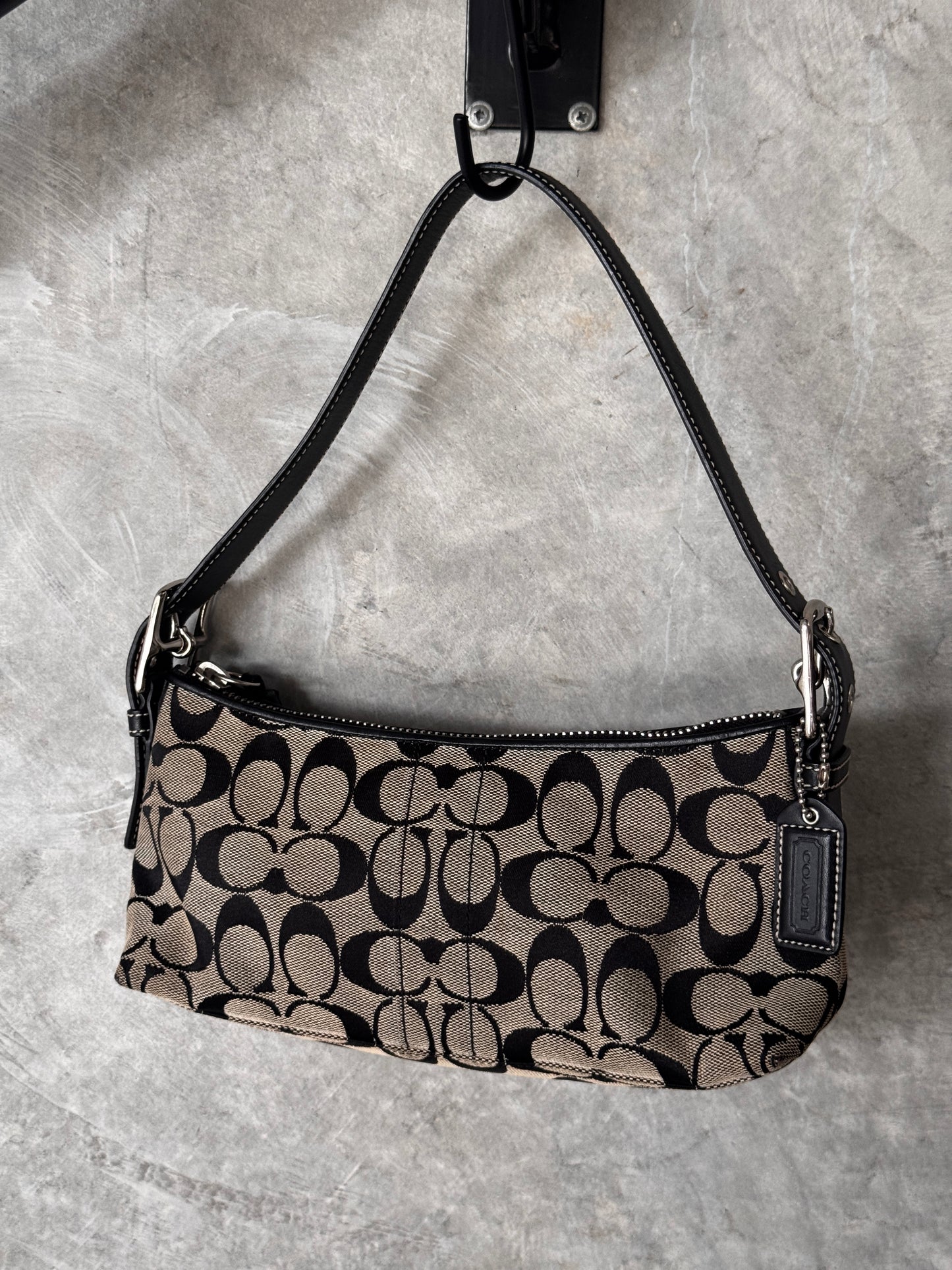 VINTAGE COACH BLACK MONOGRAM HANDBAG