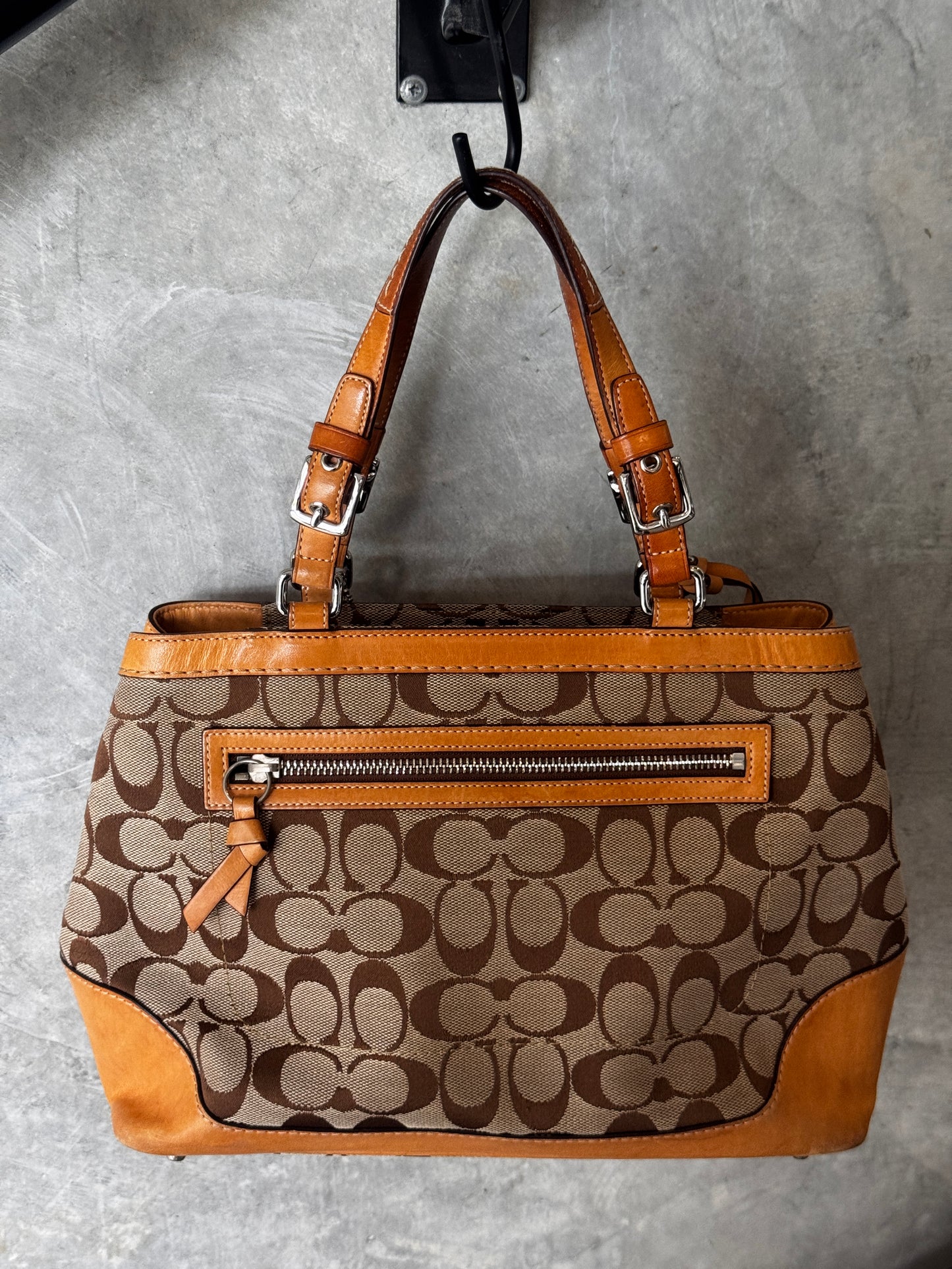 COACH 6830 BEIGE SIGNATURE CANVAS CITY TOTE BAG