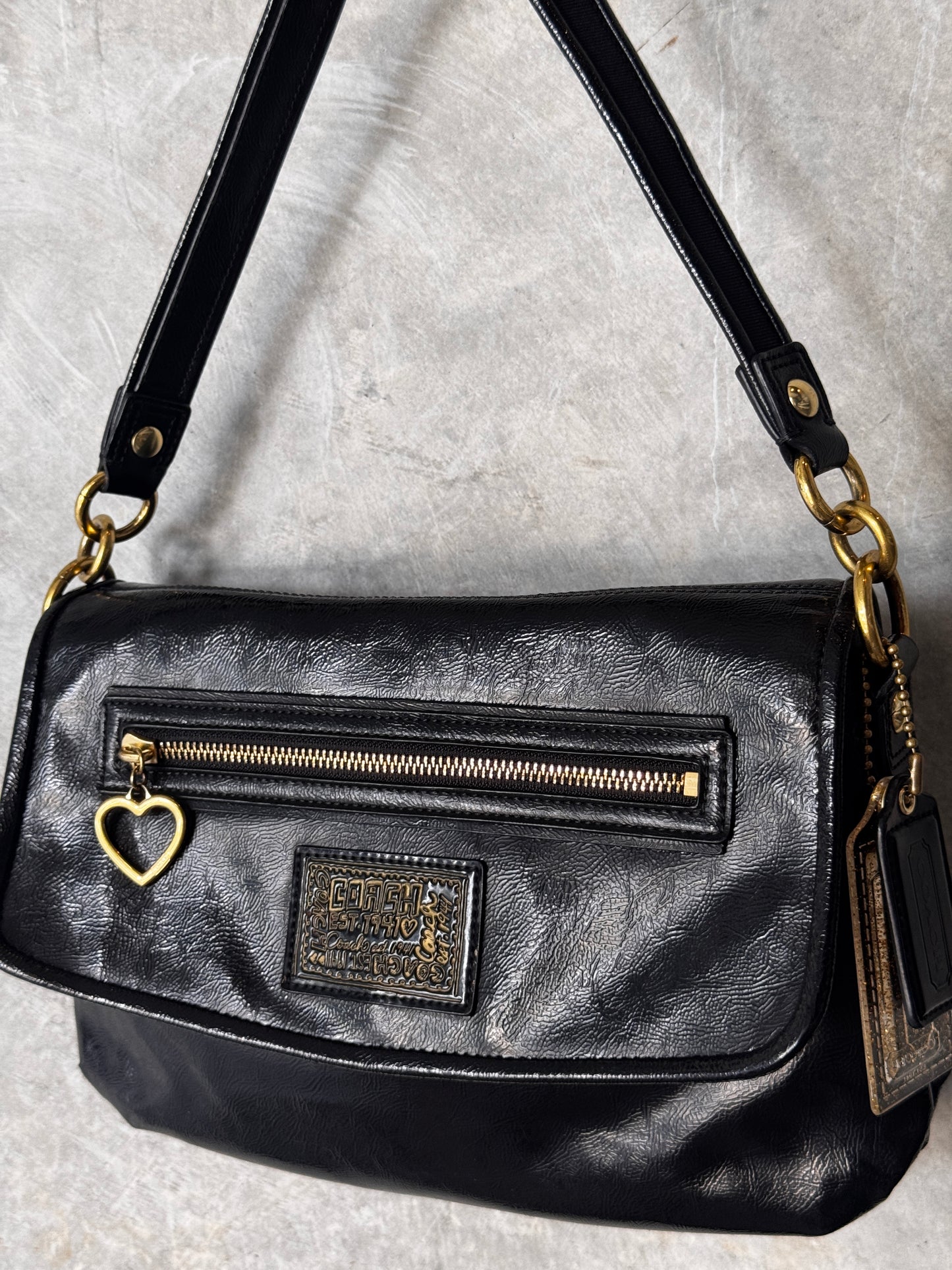 VINTAGE Y2K COACH POPPY BLACK LEATHER HANDBAG