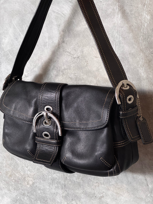 COACH SOHO BLACK LEATHER SHOULDER BAG