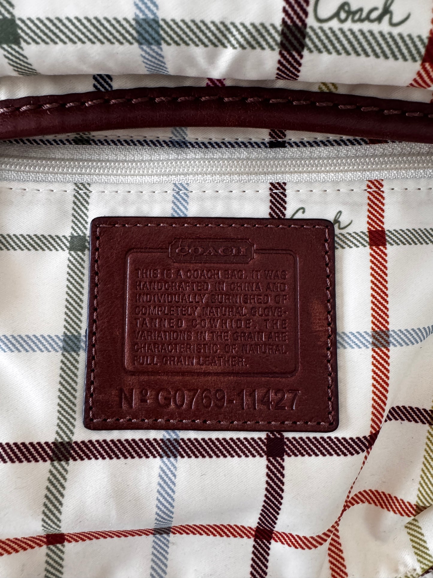 VINTAGE COACH BLEEKER SIGNATURE CANVAS LEATHER HANDBAG