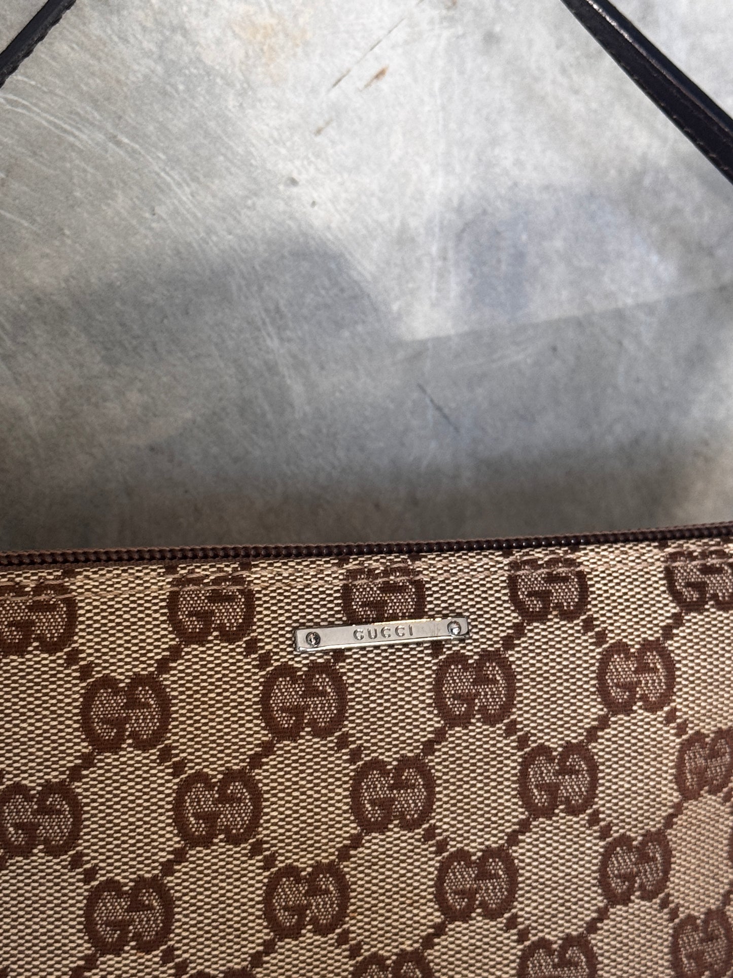 GUCCI GG CANVAS POCHETTE BEIGE