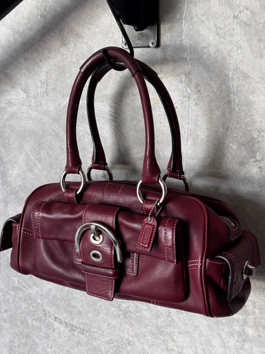 BURGUNDY VINTAGE COACH HANDBAG
