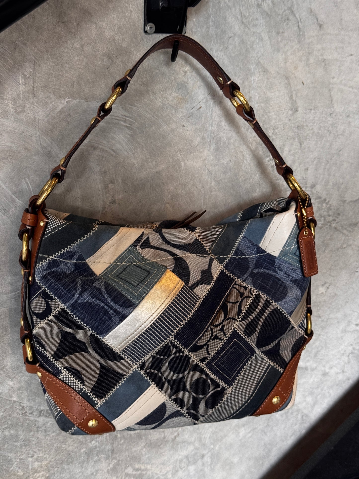 VINTAGE COACH DENIM SIGNATURE HANDBAG