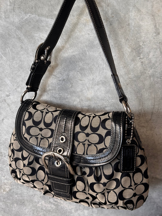 VINTAGE COACH MONOGRAM SOHO HANDBAG BLACK