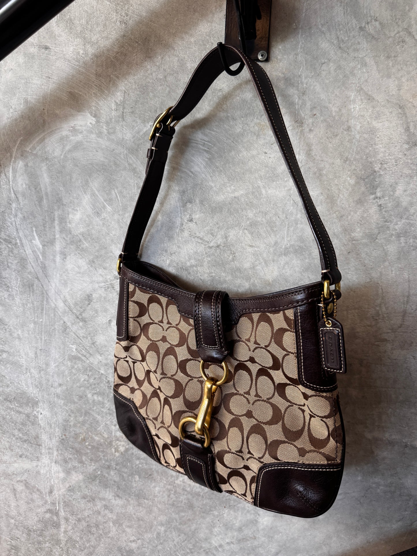VINTAGE COACH BROWN HAMPTON HOBO SHOULDER BAG