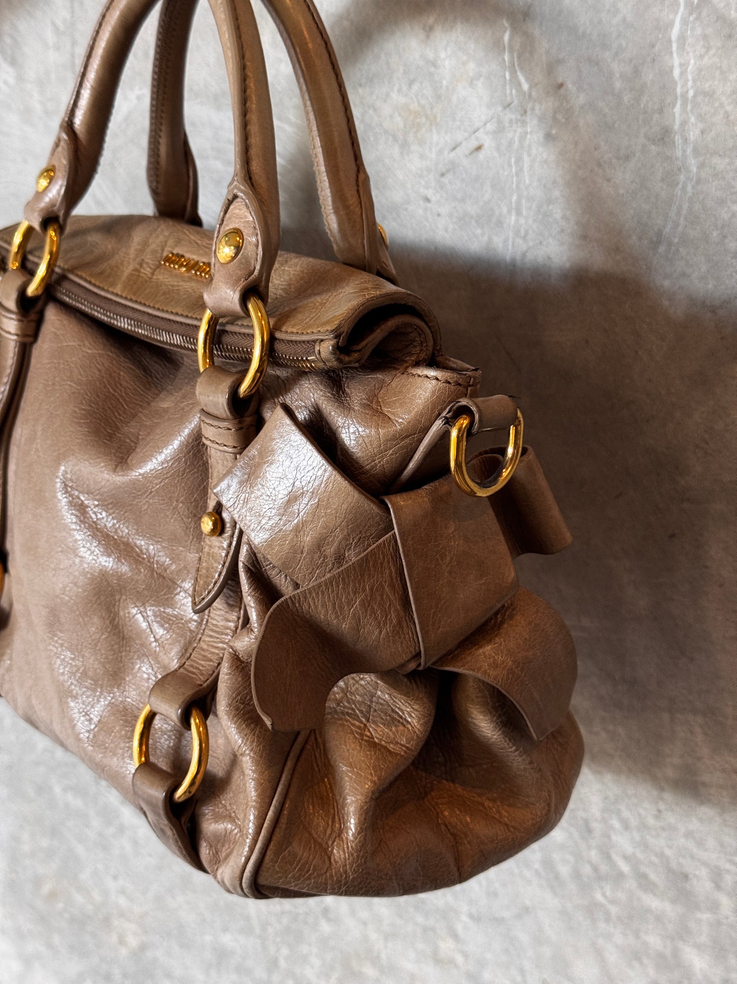 VINTAGE MIU MIU VITELLO LEATHER HANDBAG