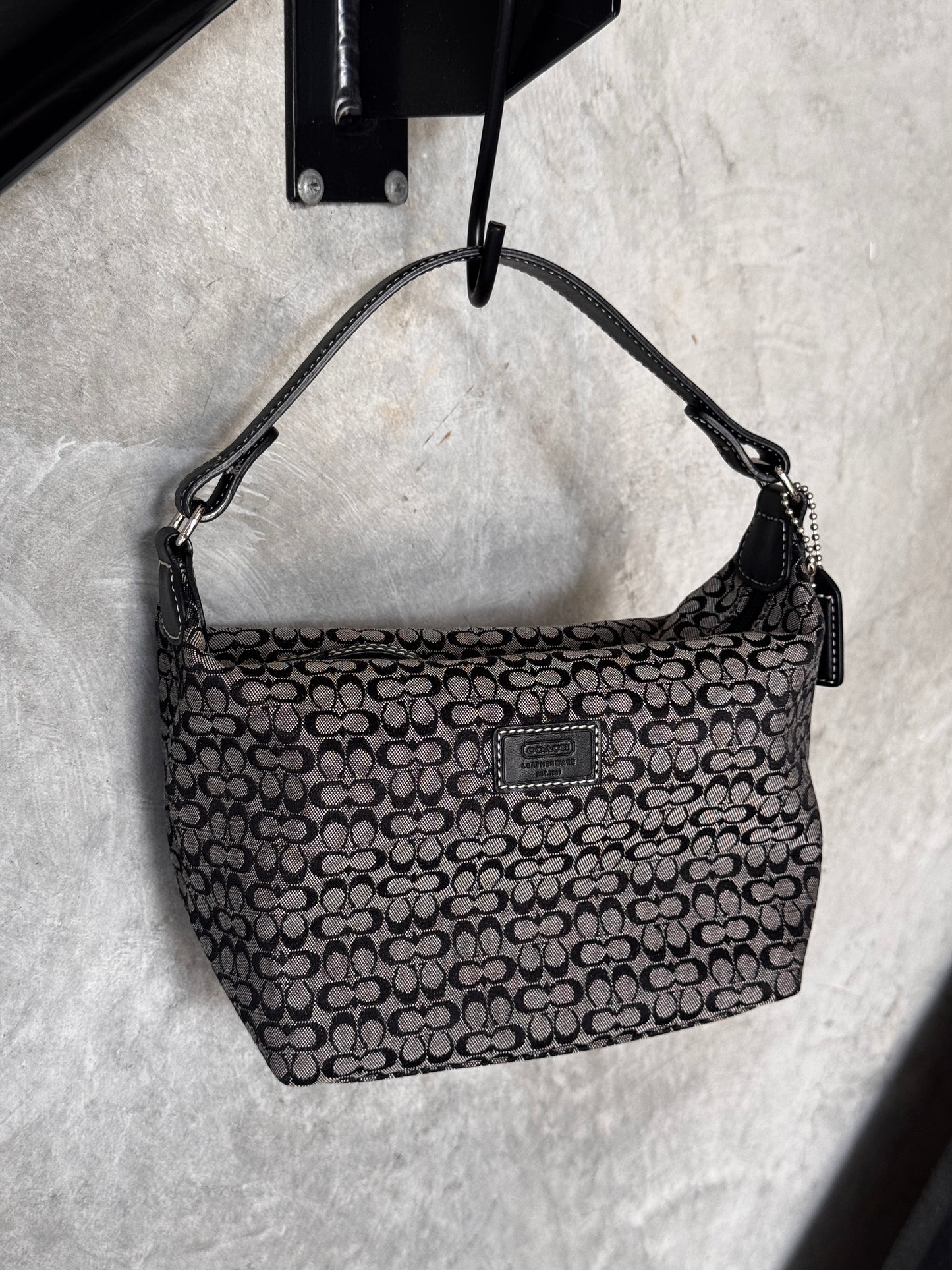 MINI VINTAGE BLACK MONOGRAM COACH HANDBAG