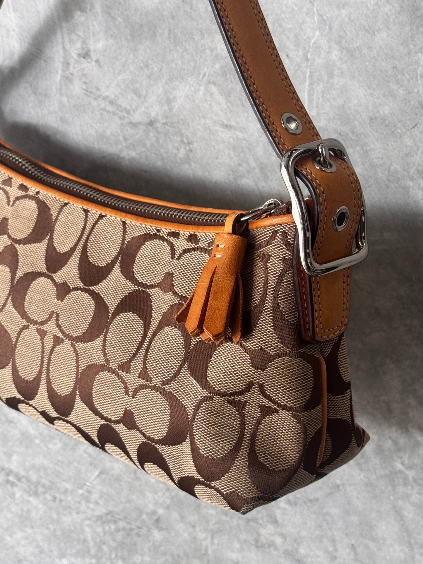 VINTAGE COACH MONOGRAM HANDBAG