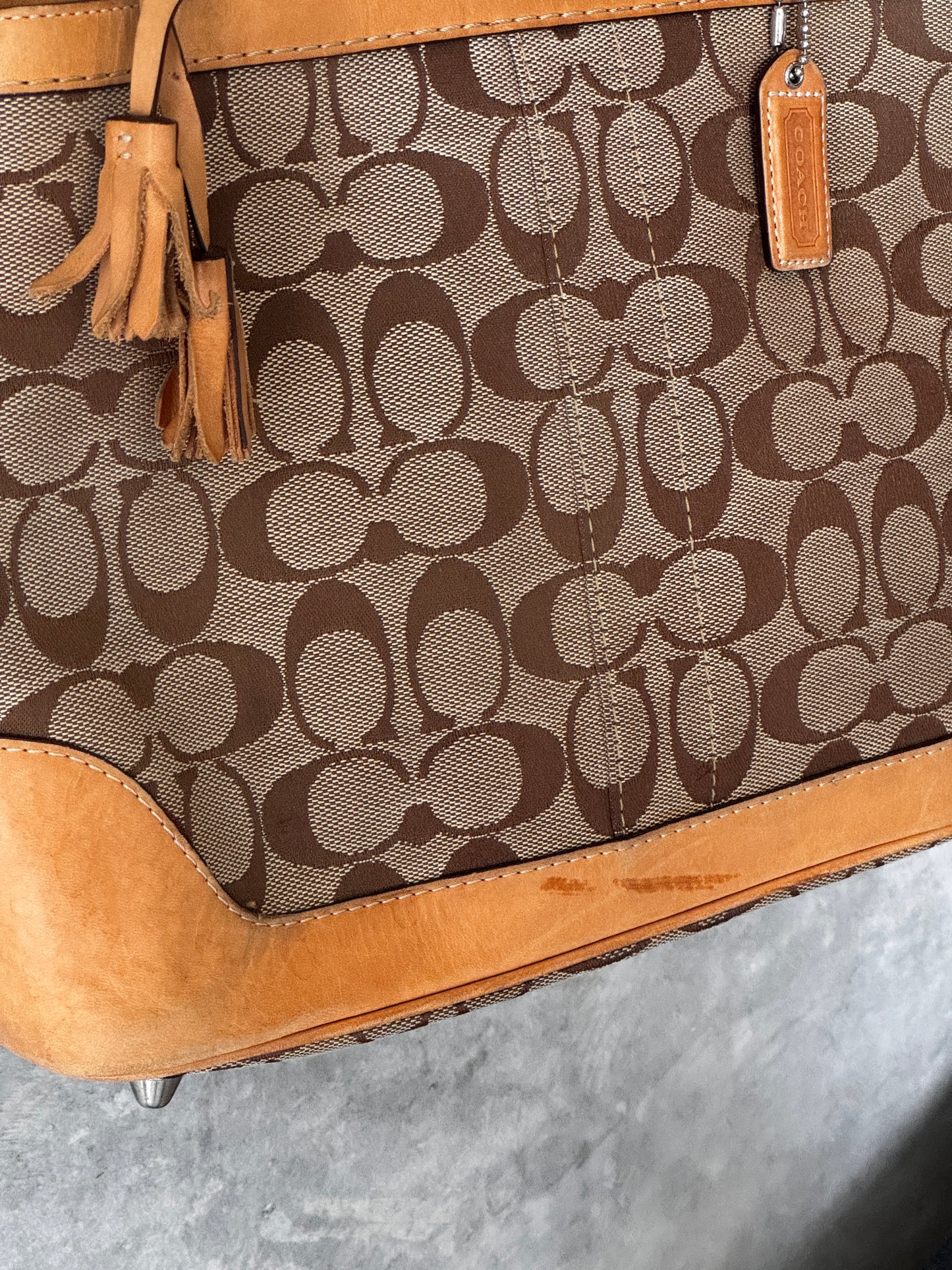 COACH 6830 BEIGE SIGNATURE CANVAS CITY TOTE BAG