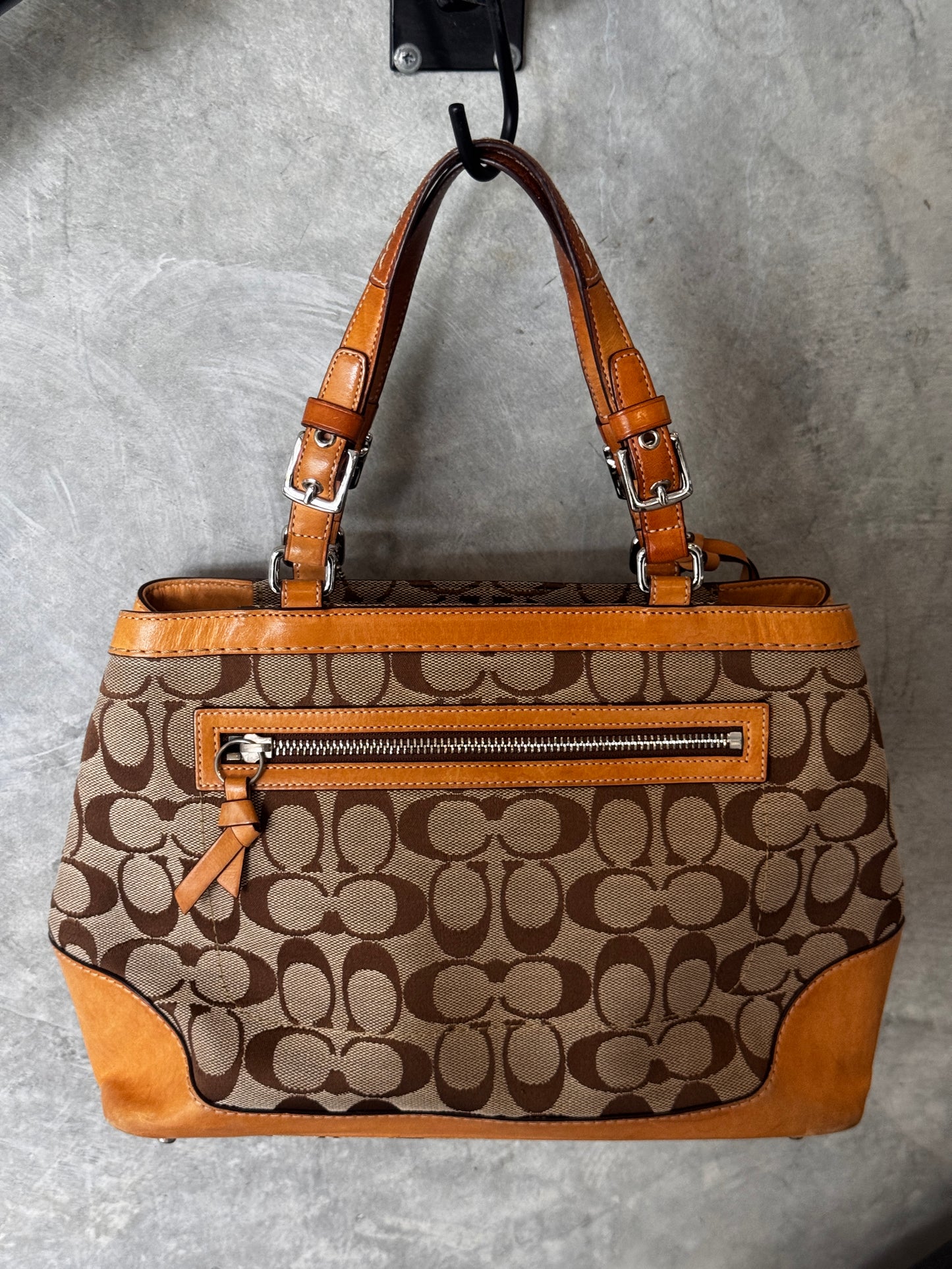 COACH 6830 BEIGE SIGNATURE CANVAS CITY TOTE BAG