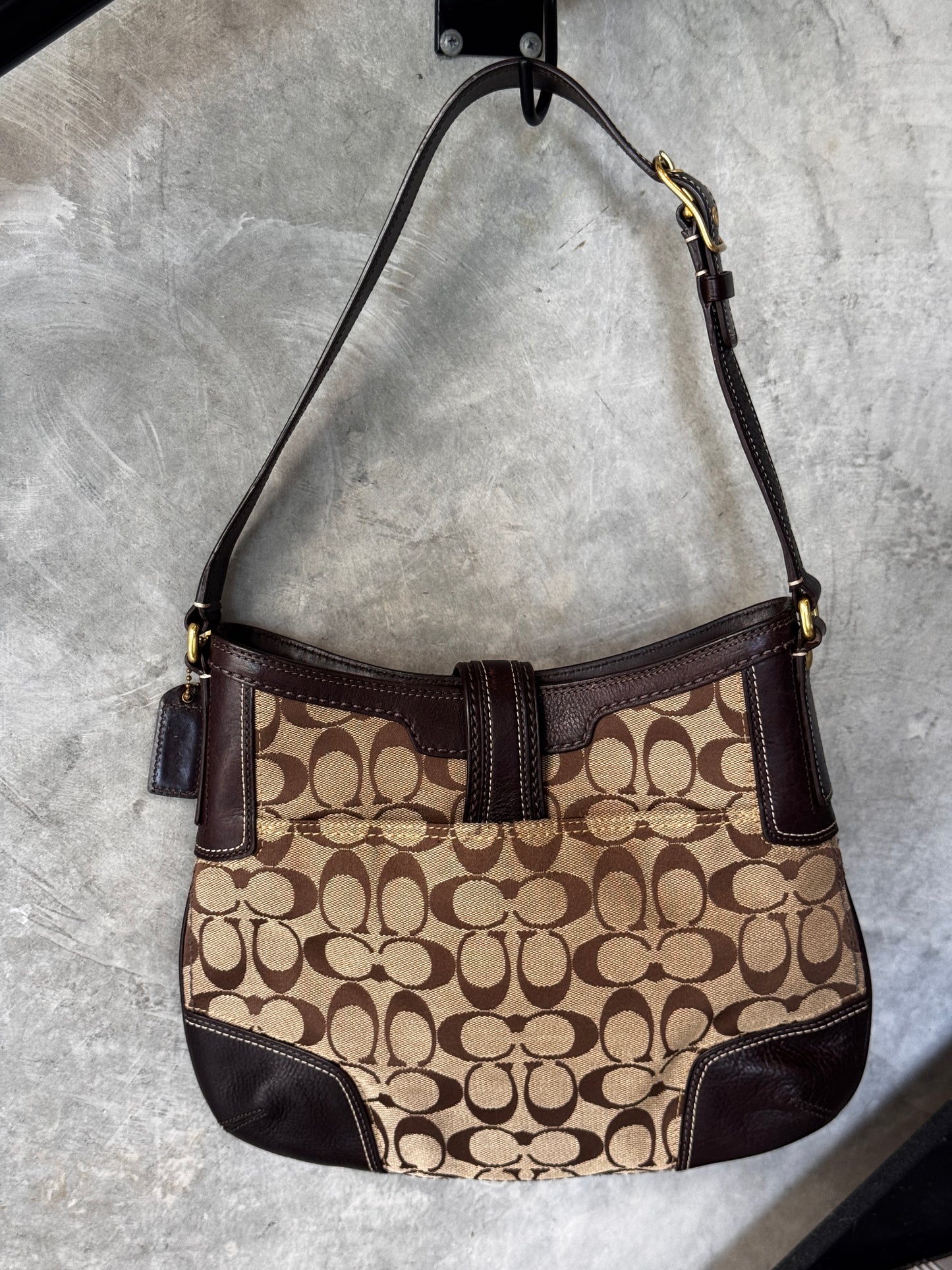 VINTAGE COACH BROWN HAMPTON HOBO SHOULDER BAG