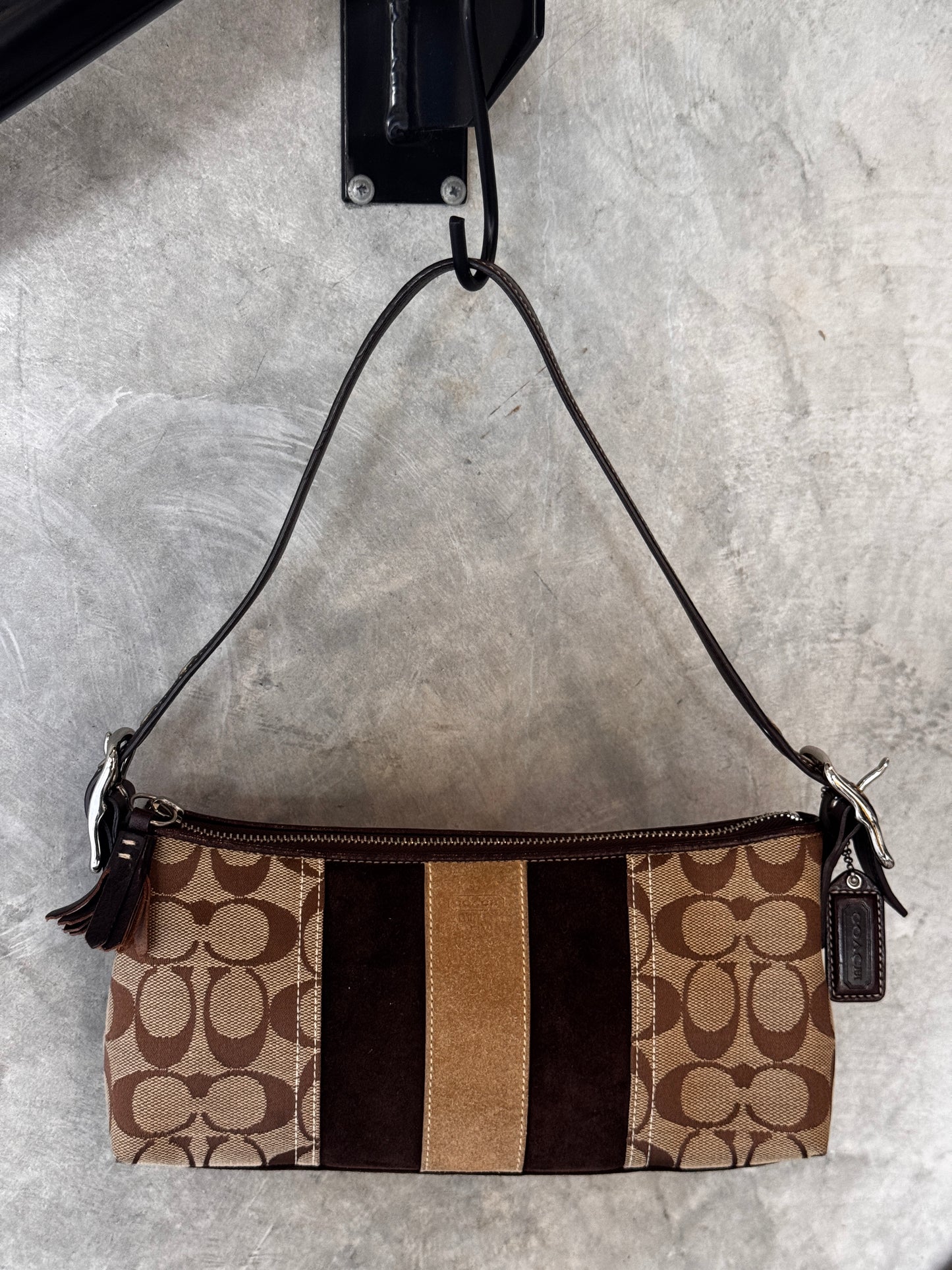 AUTHENTIC VINTAGE COACH BROWN MONOGRAM SHOULDER BAG