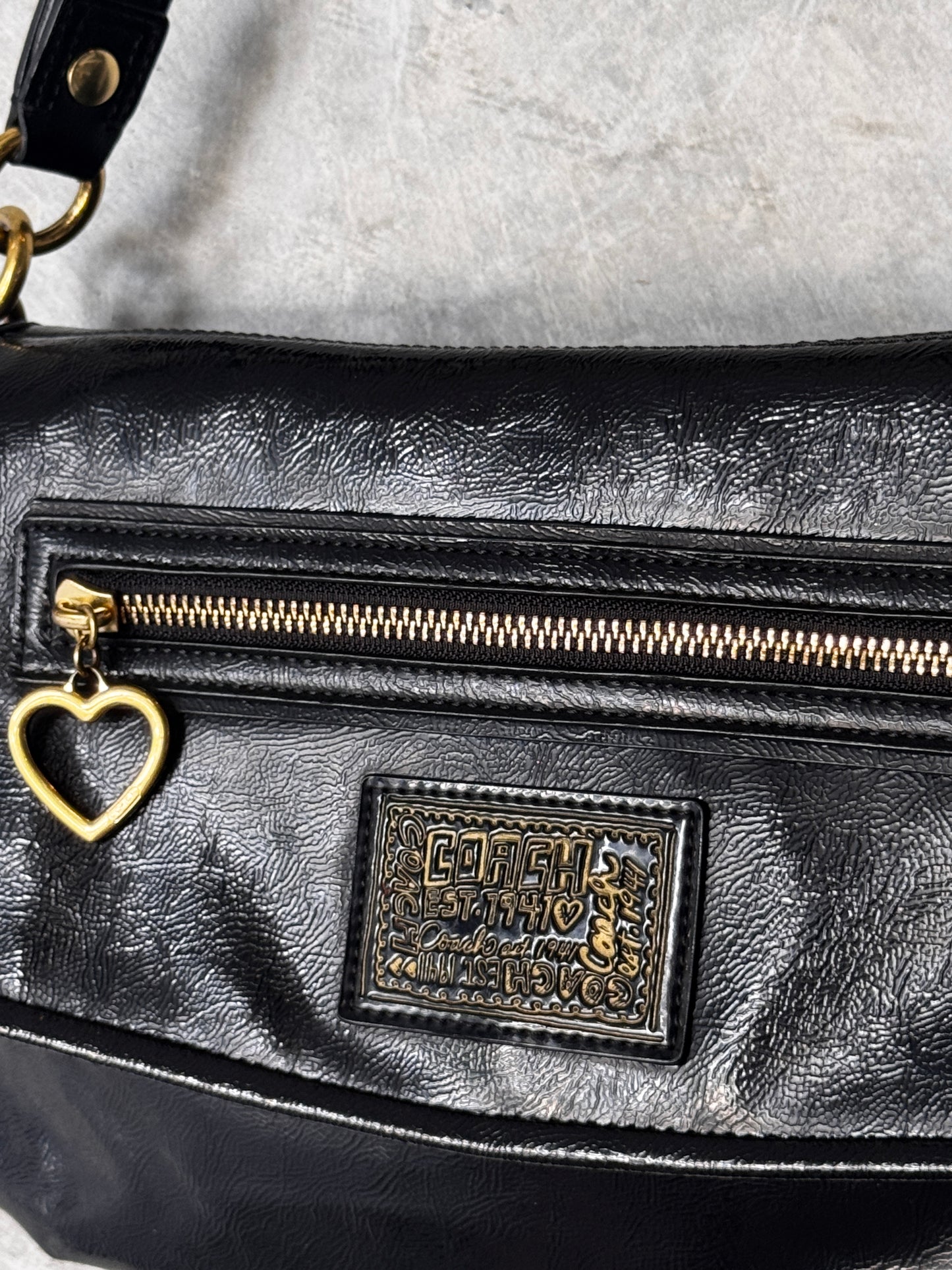 VINTAGE Y2K COACH POPPY BLACK LEATHER HANDBAG