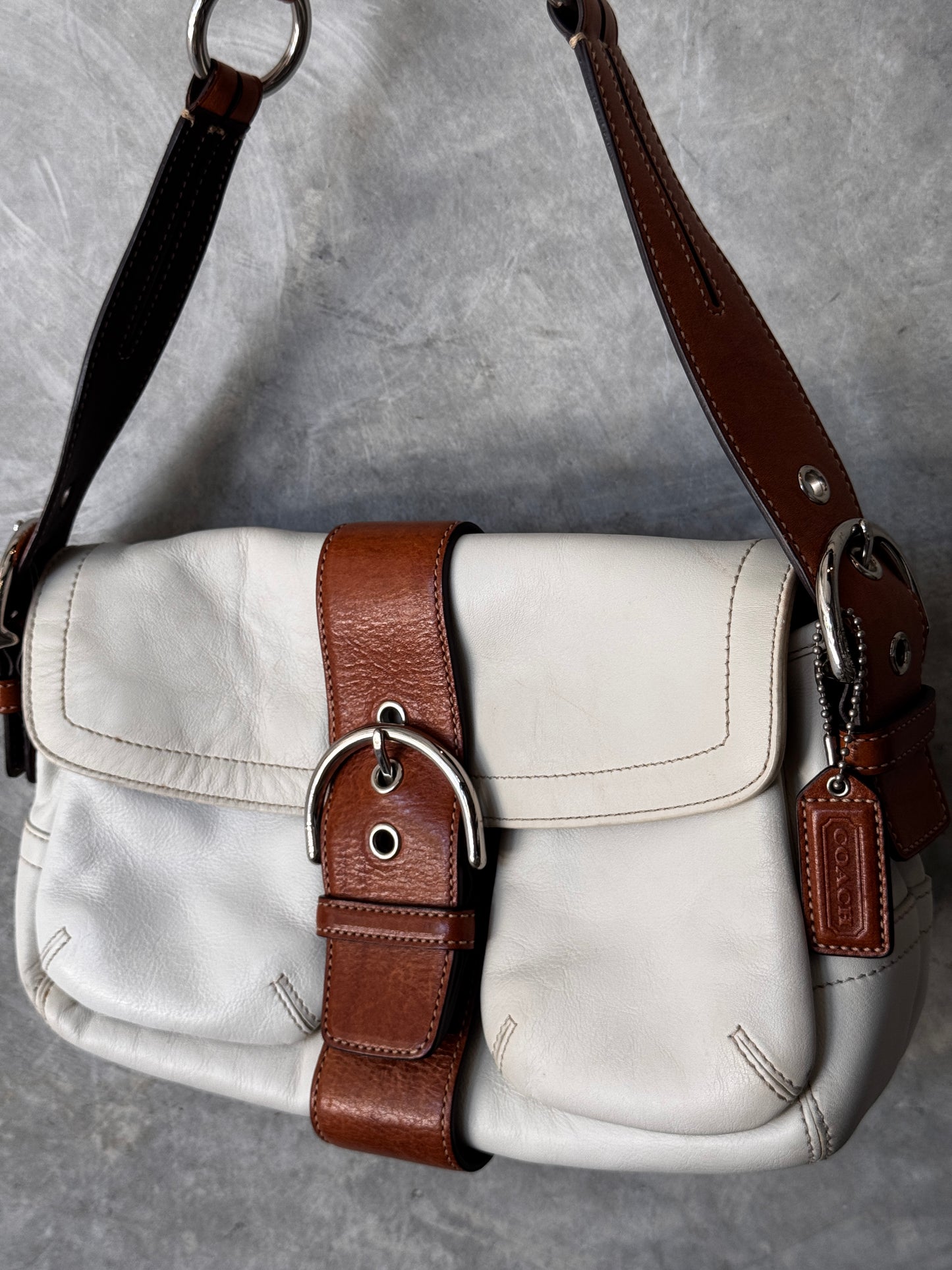 VINTAGE WHITE COACH SOHO