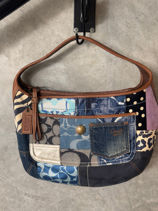VINTAGE COACH MULTICOLOUR PATCHWORK HOBO HANDBAG