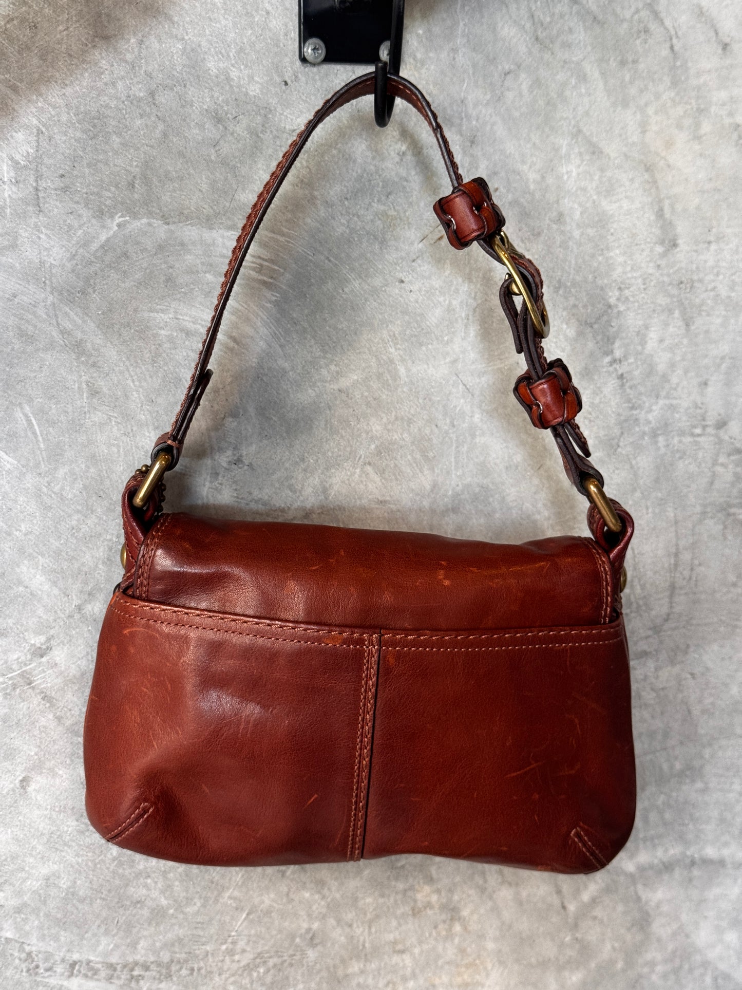 VINTAGE COACH BLEEKER SIGNATURE CANVAS LEATHER HANDBAG