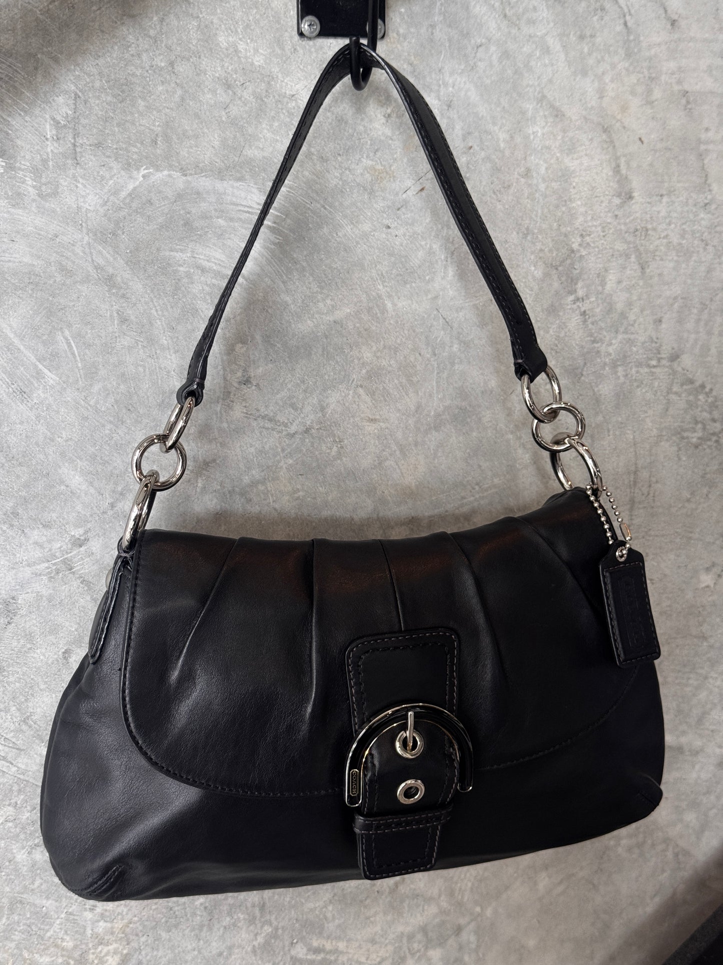 AUTHENTIC COACH SOHO BLACK LEATHER SHOULDER BAG
