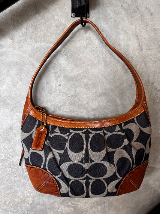 MONOGRAM VINTAGEE DENIM COACH HANDBAG