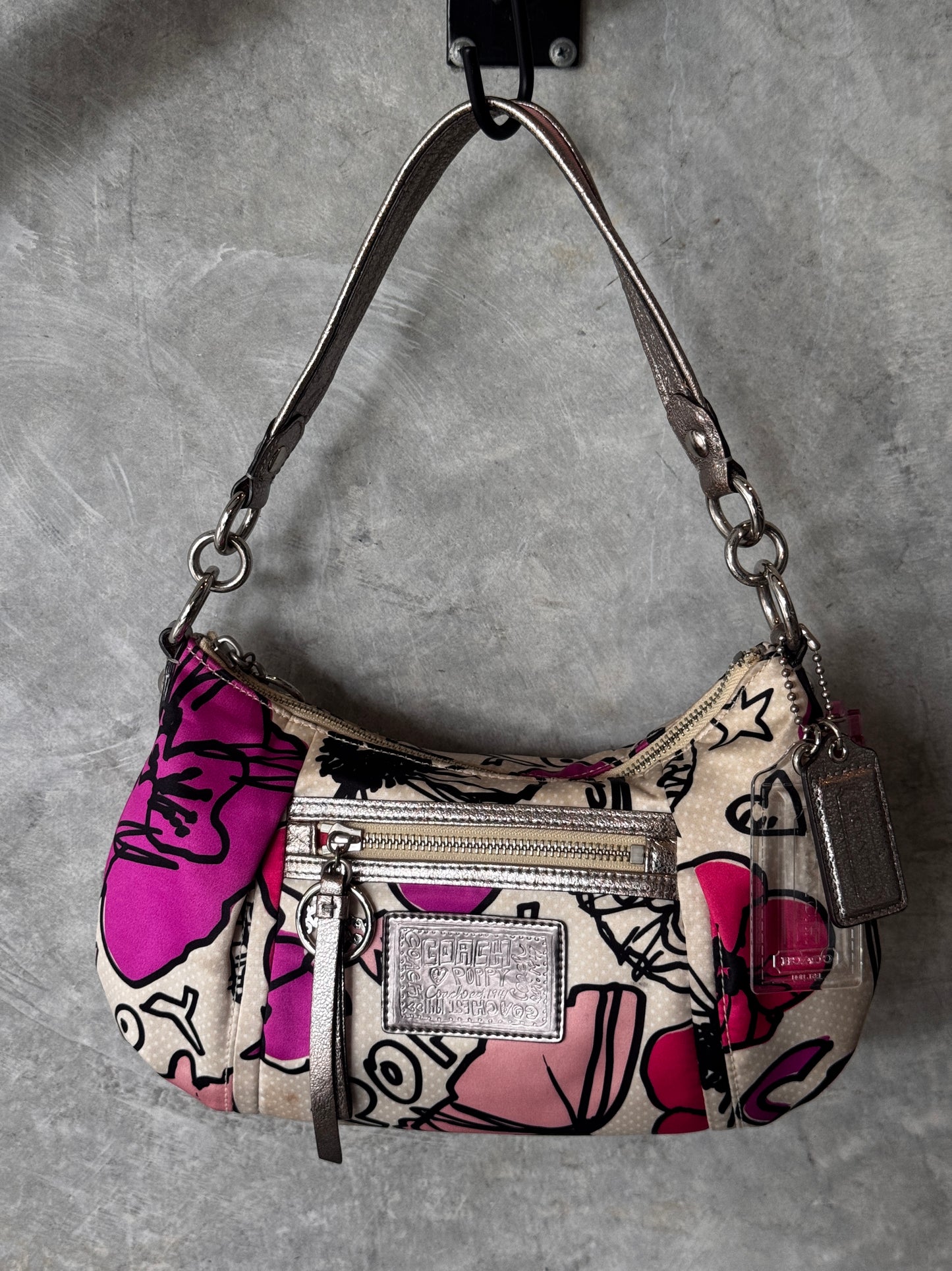 VINTAGE COACH SUFFLETTE MULTI COLOUR HANDBAG