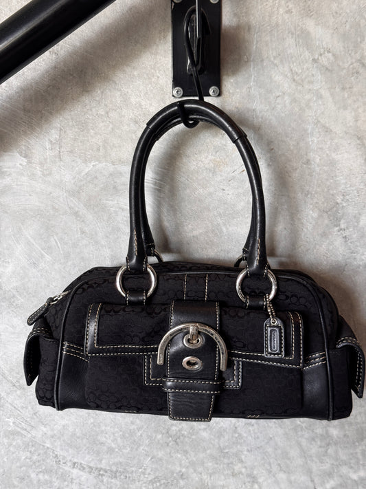 MONOGRAM BLACK VINTAGE COACH HANDBAG