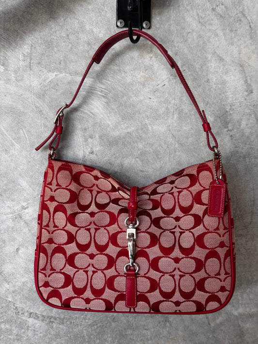 VINTAGE RED MONOGRAM HANDBAG