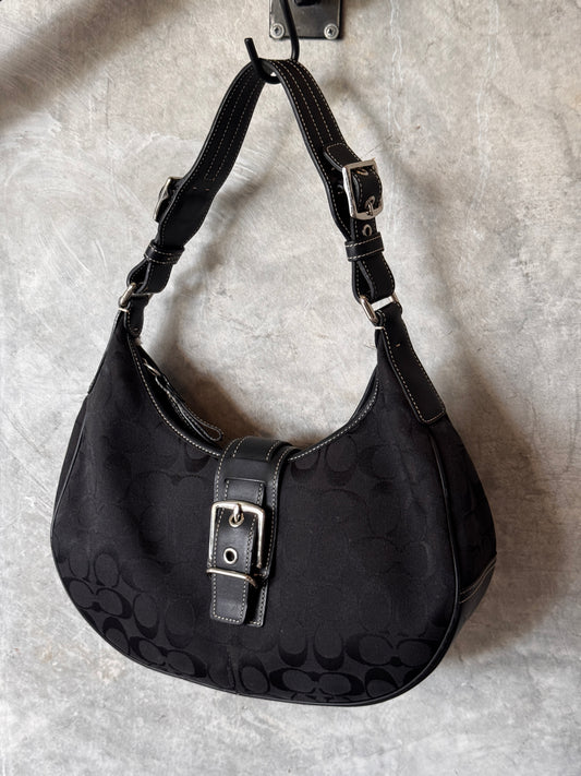 VINTAGE COACH MONOGRAM MOON HANDBAG