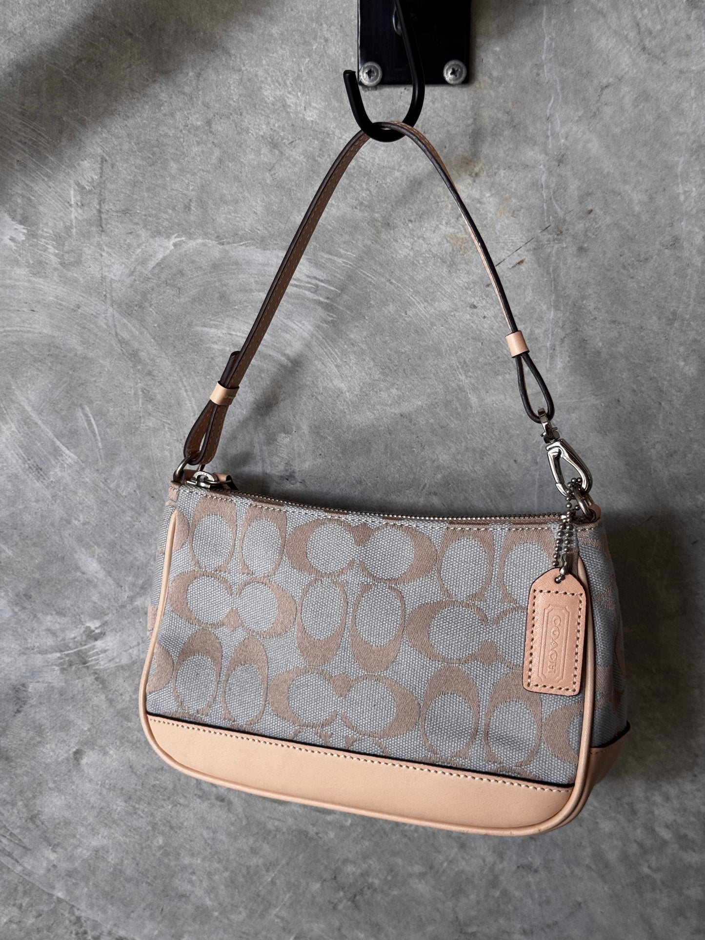 VINTAGE COACH DEMI BLUE POCHETTE SHOULDER BAG