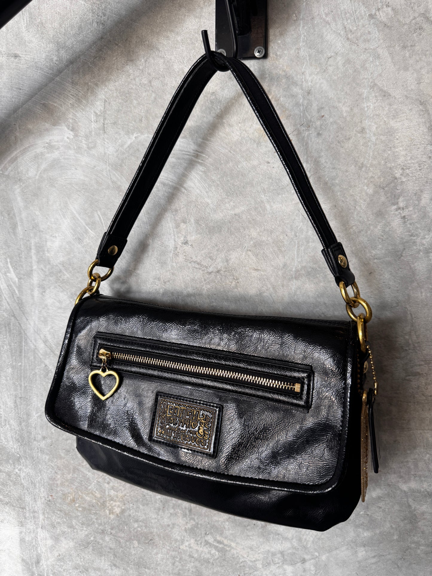 VINTAGE Y2K COACH POPPY BLACK LEATHER HANDBAG
