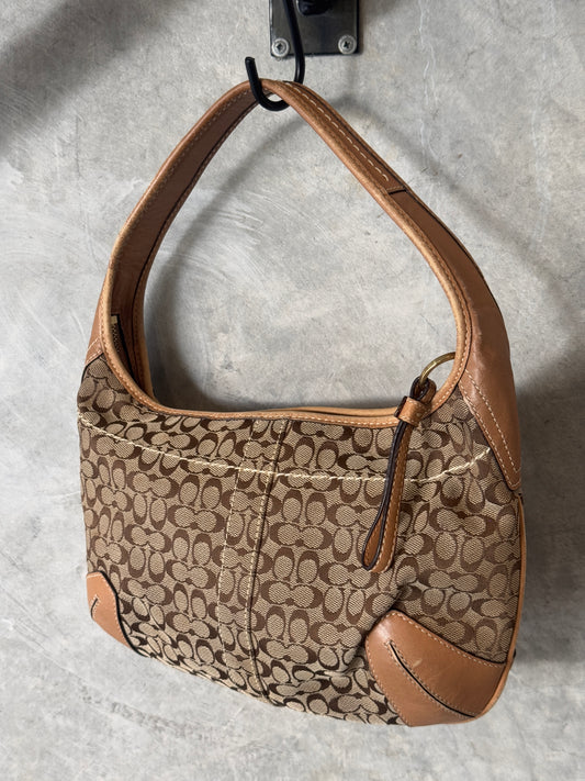 VINTAGE COACH SUFFLETTE BROWN HANDBAG