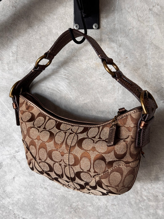 VINTAGE COACH TAN MONOGRAM HANDBAG