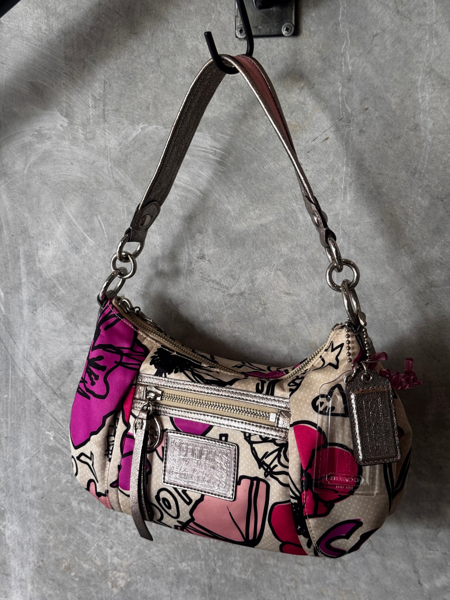 VINTAGE COACH SUFFLETTE MULTI COLOUR HANDBAG