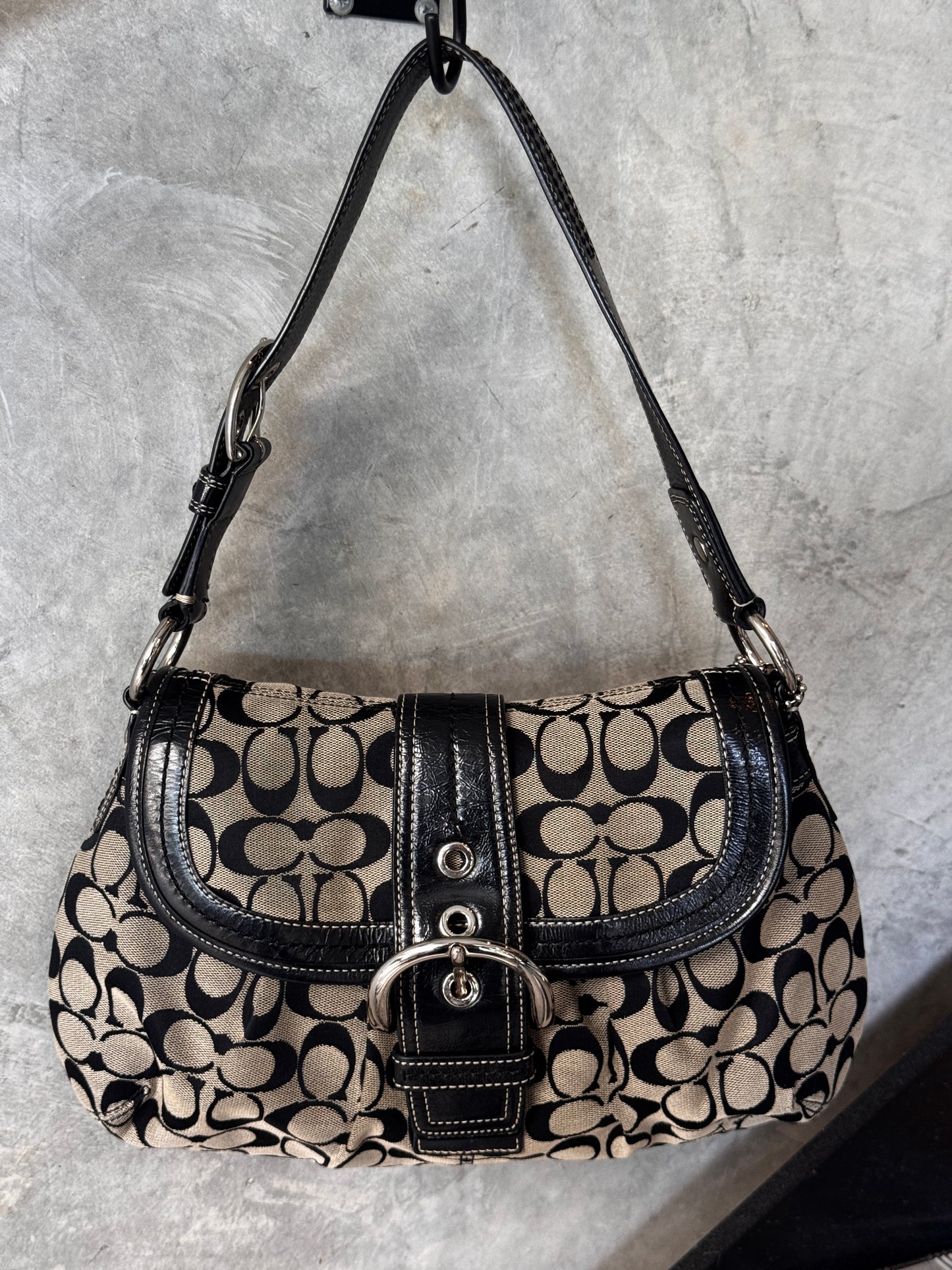 VINTAGE COACH MONOGRAM SOHO HANDBAG BLACK