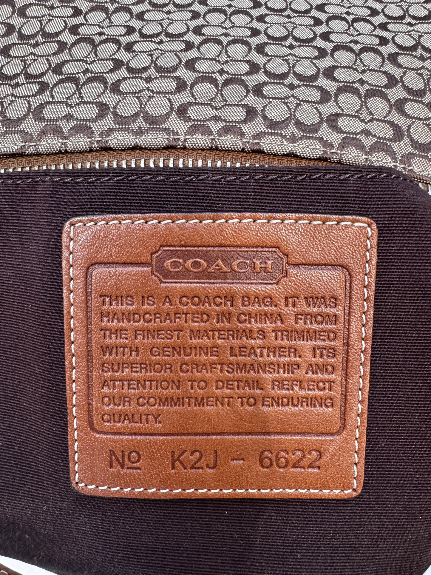 VINTAGE COACH BROWN MONOGRAM POCHETTE BAG