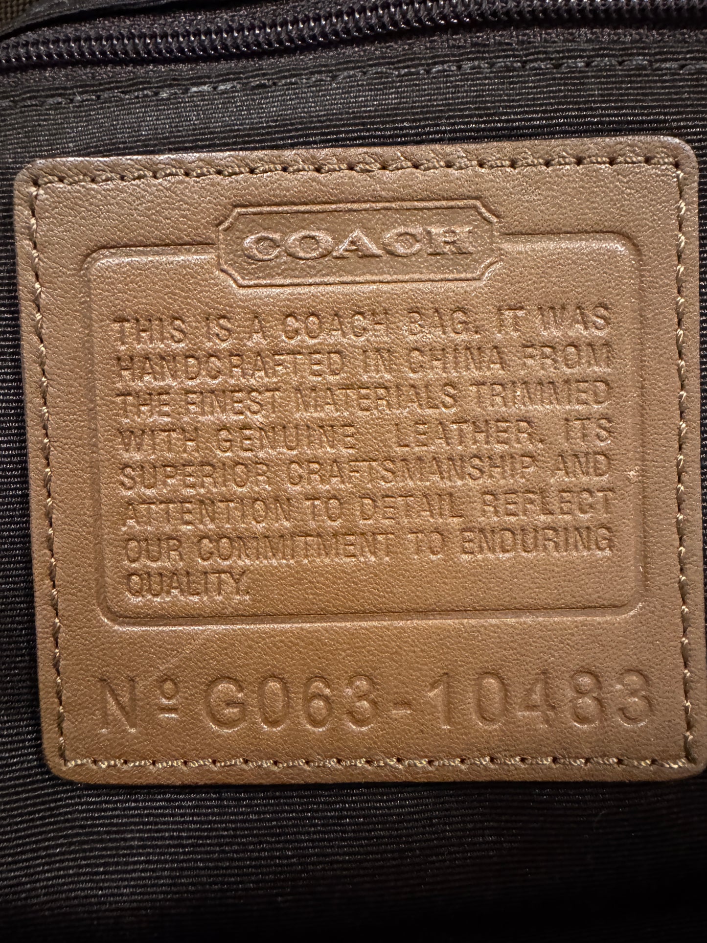 VINTAGE COACH BOHEMIAN DETAIL MONOGRAM HALF MOON SHOULDER BAG
