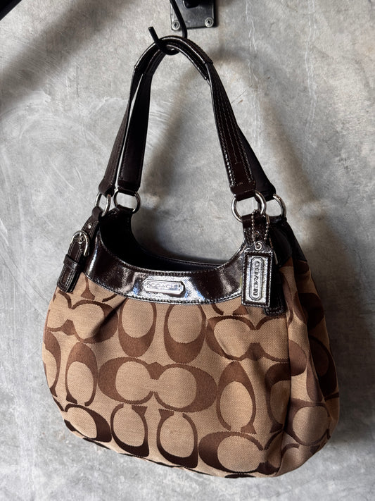 VINTAGE COACH BROWN SOHO SIGNATURE HANDBAG